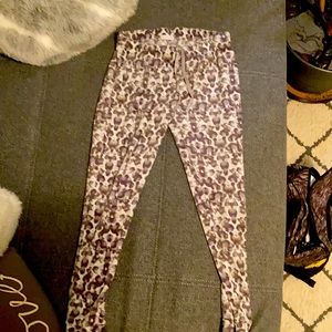 Fuzzy Black and White Leopard Print PJ pants